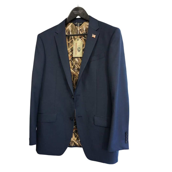 Navy Blazer with Mossy Oak Shadow Grass Blades Liner