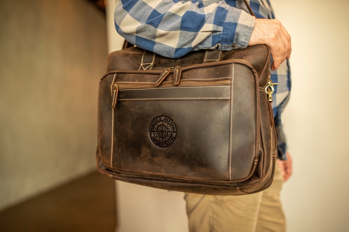 Original Bottomland Full Grain Buffalo Leather Briefcase Original Bottomland Full Grain Buffalo Leather Briefcase
