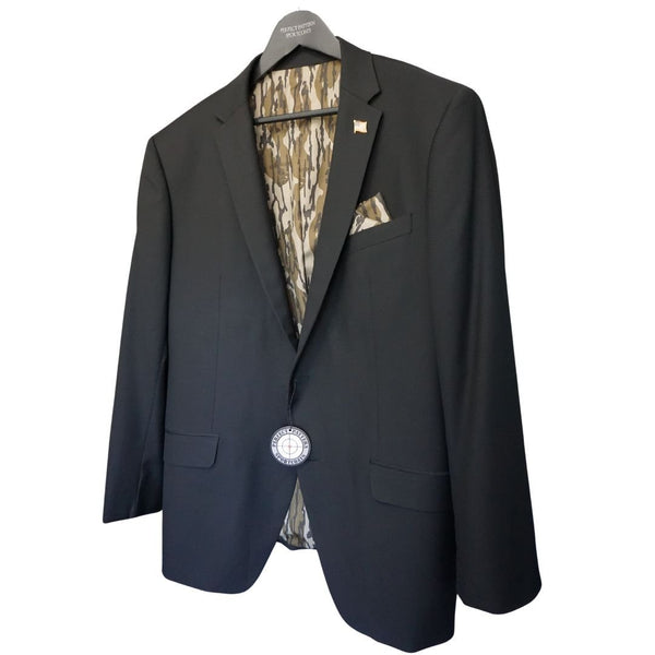 Black Blazer with Mossy Oak Original Bottomland Liner - Perfect Pattern Sportcoats