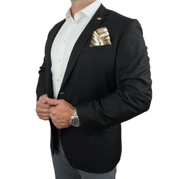 Black Blazer with Mossy Oak Original Bottomland Liner - Perfect Pattern Sportcoats